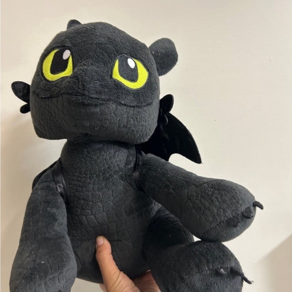 Dreamworks Black Stuffed Dragon Toy